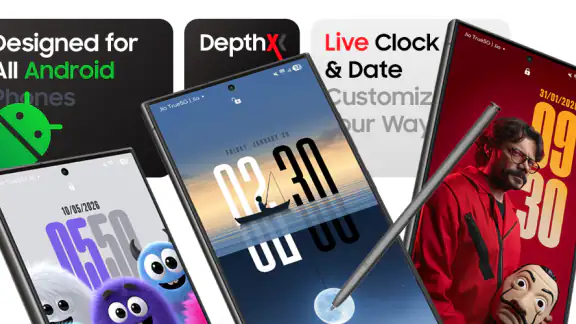 DepthX - Live Clock Wallpapers screenshot