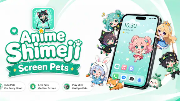 Emoji Battery & Shimeji Pet screenshot