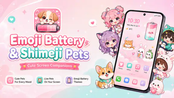Emoji Battery & Shimeji Pets screenshot