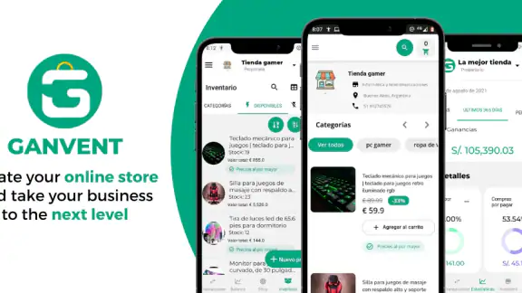 Ganvent Create an online store screenshot