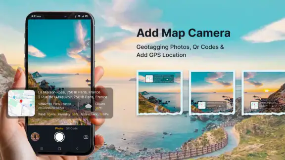 GPS Geotag Photos & Camera Map screenshot