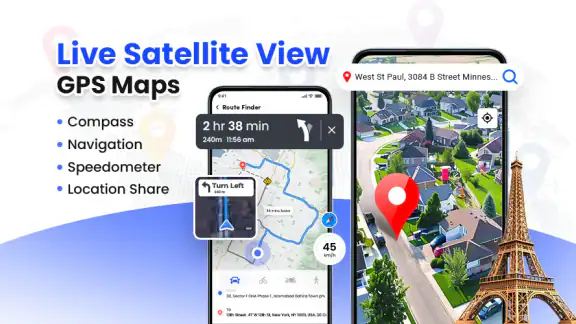 GPS Satellite Live Earth Map screenshot