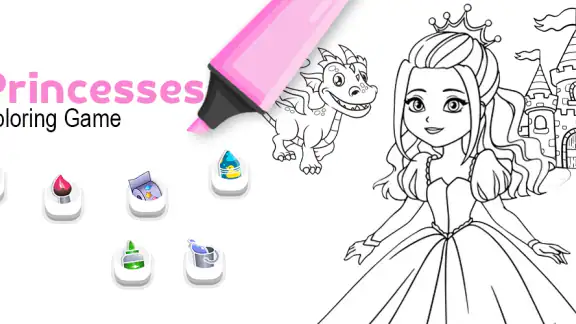 Princess Coloring Book Glitter screenshot