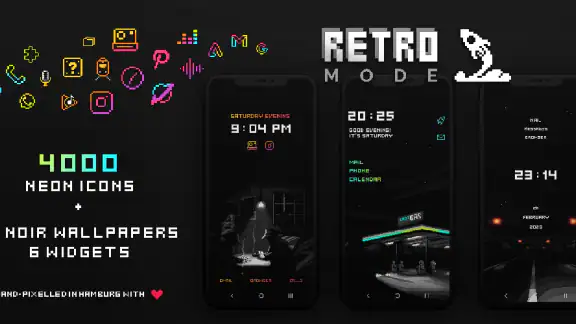 Retro Mode - Icon Pack (Neon) screenshot