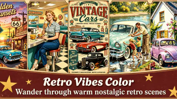 Retro Vibes Paint by Number screenshot
