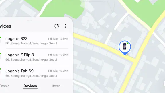 Samsung Find: Location Sharing screenshot