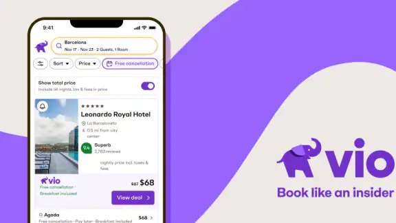 Vio: Hotels & travel deals screenshot