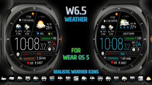 Weather watch face W6.5 screenshot