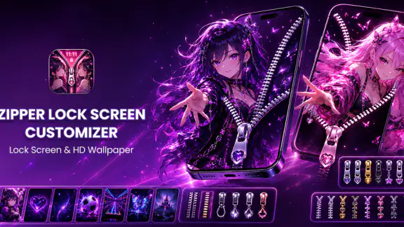 Zipper Lock Screen Customizer screenshot