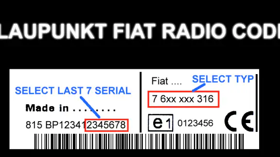 BlaupunktBosch Fiat Radio Code screenshot