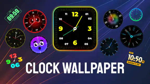 Fondo de pantalla reloj neón screenshot