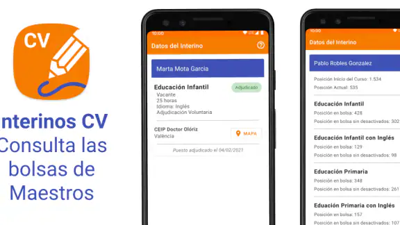 Interinos CV. Bolsas Educación screenshot