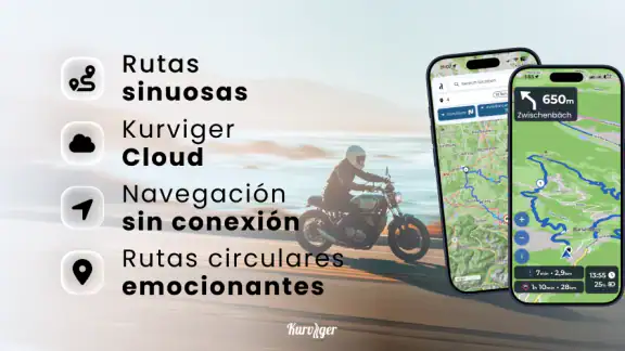 Kurviger navigation moto screenshot