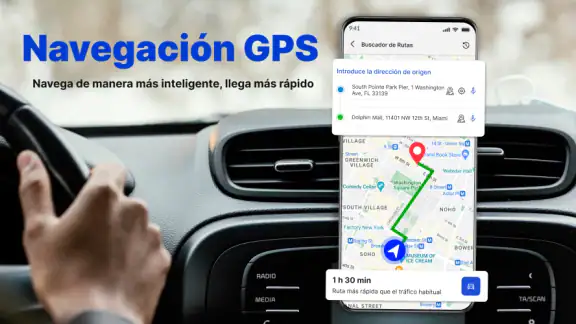 Navegación GPS y mapa de ruta screenshot