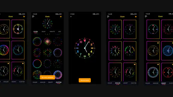 Neon Clock Wallpaper screenshot