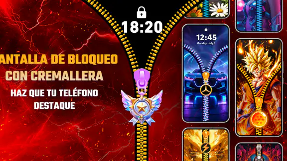 Pantalla Bloqueo Zíper & Fondo screenshot