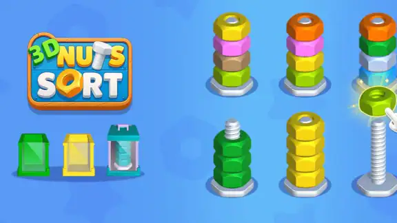3D Nuts Sort screenshot