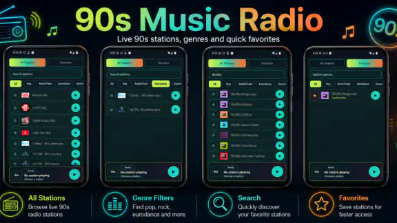 90 music radio Pro screenshot