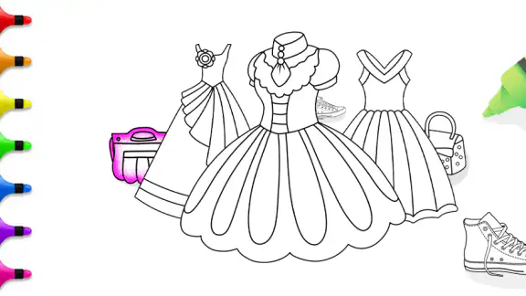 Dress Coloring Game Glitter screenshot