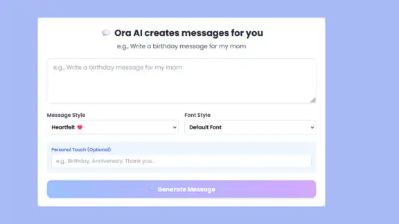 Ora AI - Message Generator screenshot