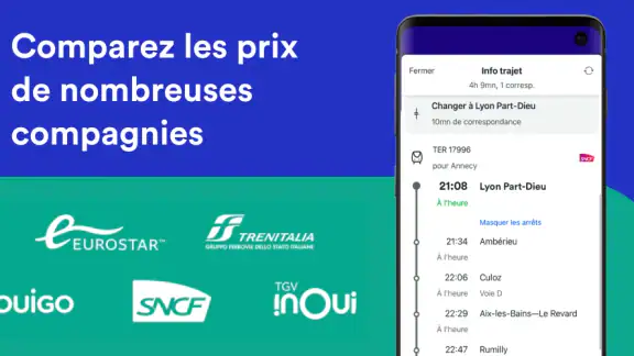 Trainline: voyage train et bus screenshot