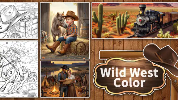Wild West Color by Number Book screenshot