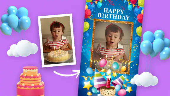 Birthday Photo Frame Maker screenshot