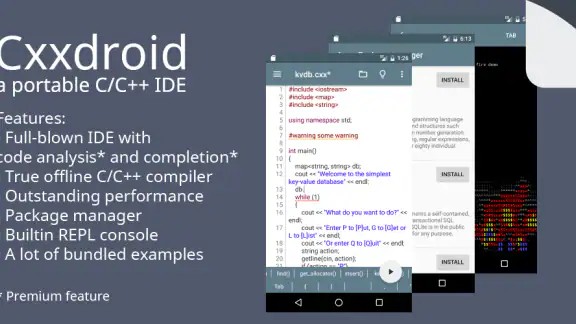 Cxxdroid - C/C++ compiler IDE screenshot