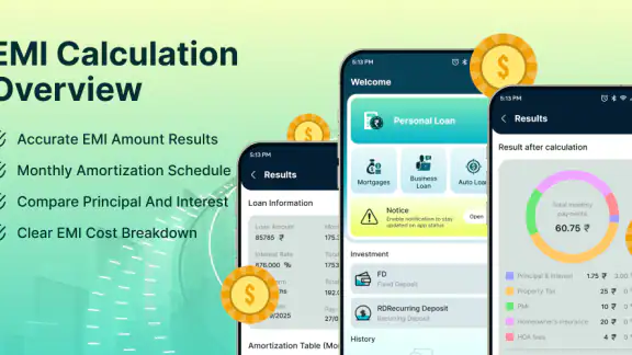EMI Calculator Investment Tool screenshot