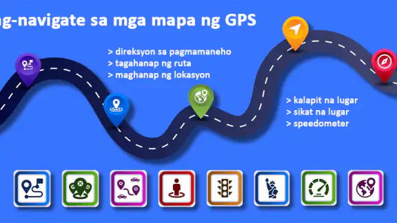 GPS navigation, mapa at ruta screenshot