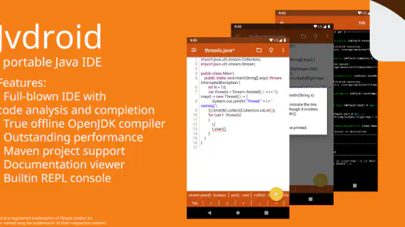 Jvdroid - IDE for Java screenshot