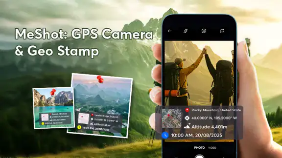 MeShot: GPS Camera & Geo Stamp screenshot