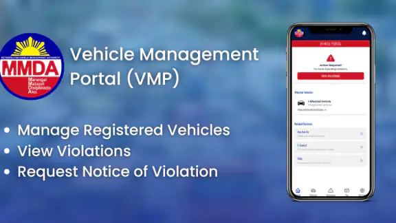 MMDA Vehicle Management Portal screenshot