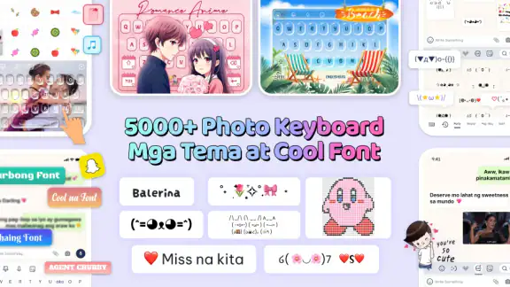 Photo Keyboard Mga Tema, Font screenshot