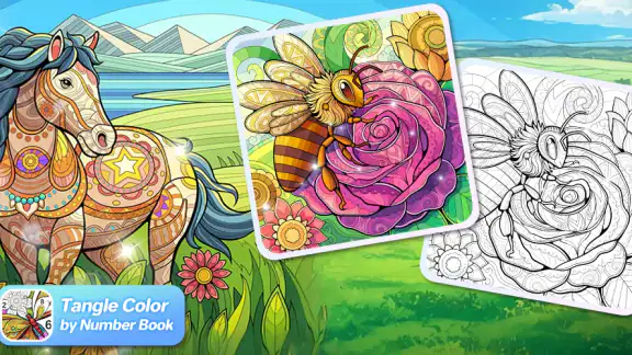 Tangle Color by Number Book screenshot