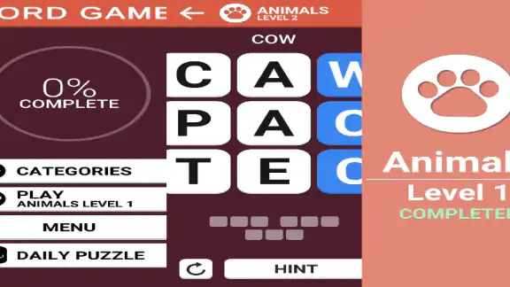 words games: puzzle game screenshot