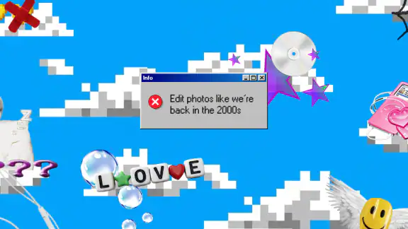 y2k: 2000s photo editor screenshot