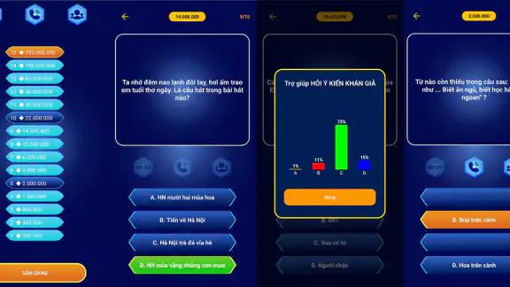 Ai là triệu phú: Đọc câu hỏi screenshot