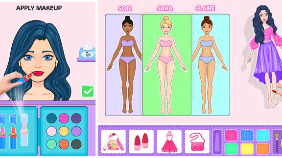 DIY Nhãn dán Trò chơi mặc búp screenshot