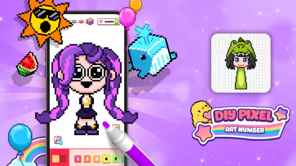 DIY Pixel Art Number ASMR screenshot