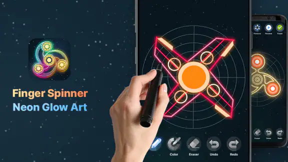 Finger Spinner: Neon Glow Art screenshot