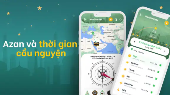 Giờ cầu nguyện, Azan, Qibla screenshot