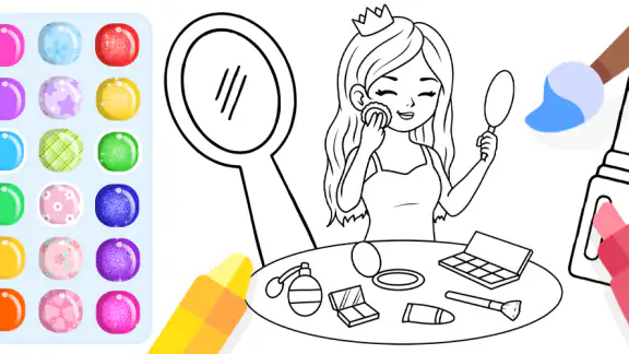 Glitter Beauty Coloring Pages screenshot