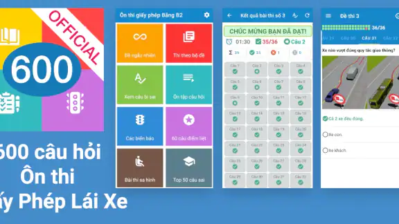 Ôn thi GPLX 600 Câu 2025 screenshot