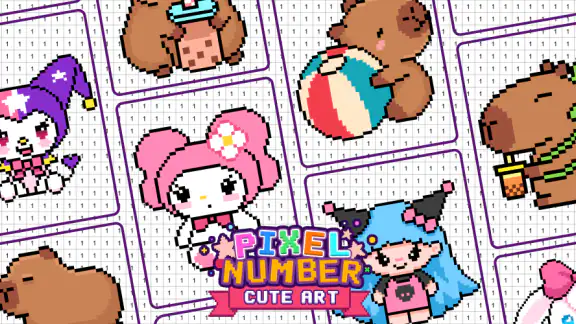 Pixel Number Cute Coloring screenshot