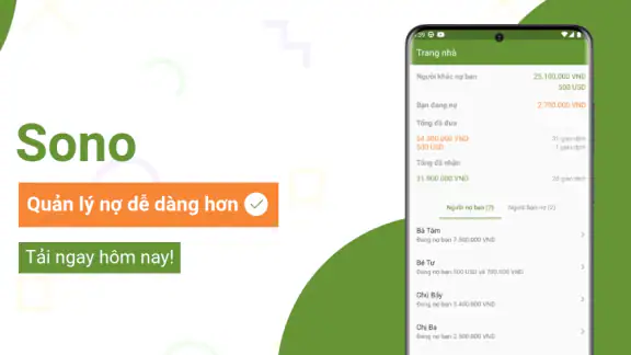 Sono: Theo dõi và Quản lý nợ screenshot