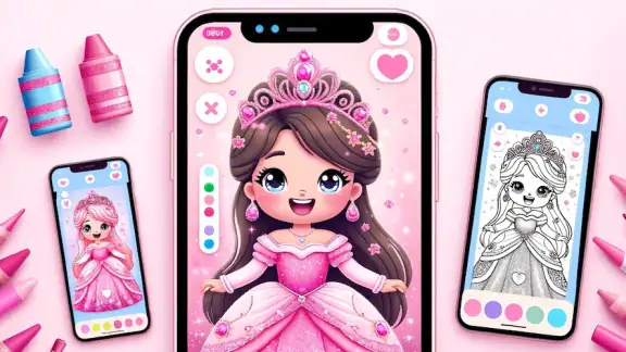 Vẽ tranh tô màu công chúa screenshot