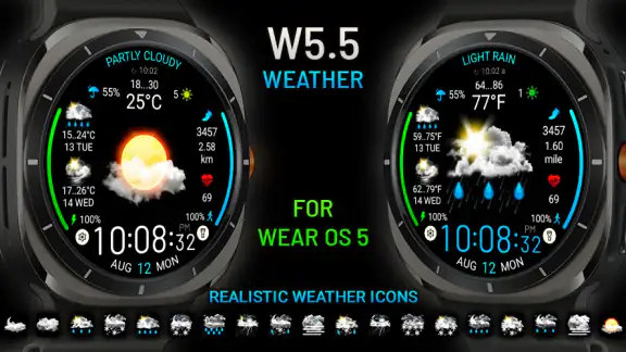 Weather watch face W5.5 screenshot