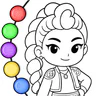 Princess Coloring Book Glitter icon