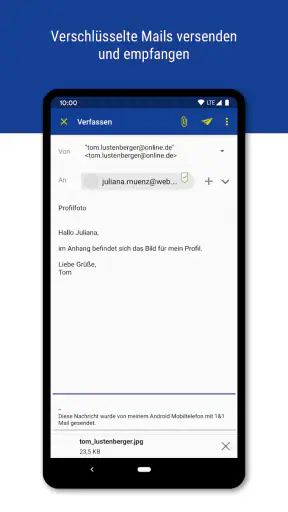 1&1 Mail screenshot